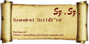 Szendrei Szilárd névjegykártya